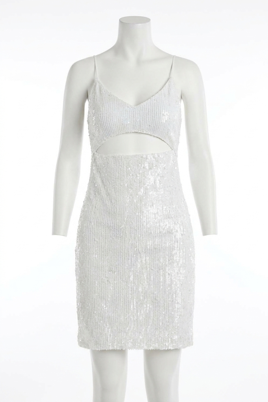 NEW ALICE + OLIVIA women cutout mini dress in white